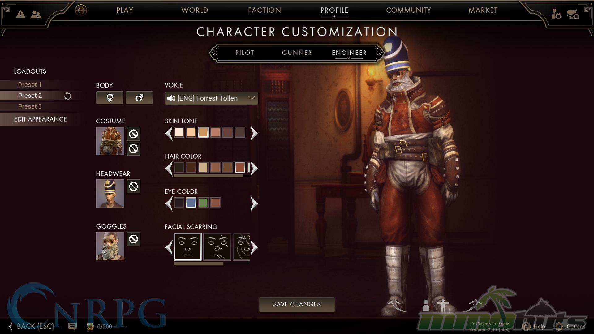 Guns of Icarus: Alliance Review Screenshot - Character Customization